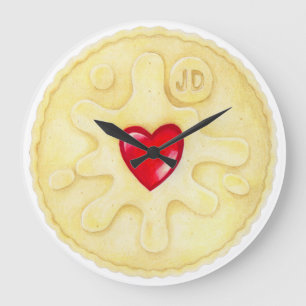 Jammy Dodger Biscuit Illustration Wall Clock