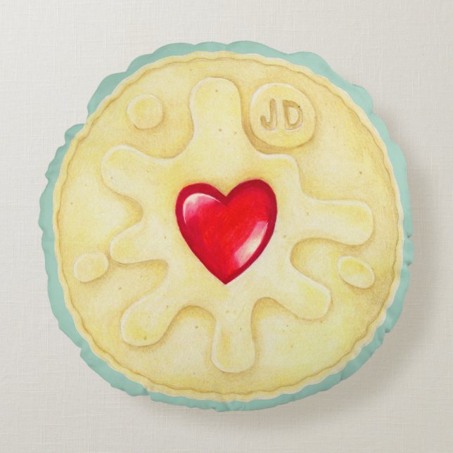 Jammy Dodger Biscuit Round Cushion (Front)