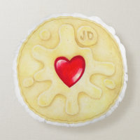 Jammy Dodger Biscuit Round Cushion