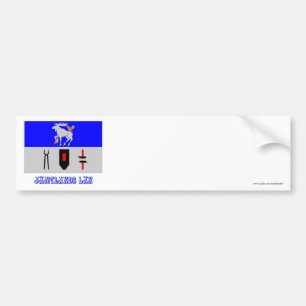 Jämtlands län flag with name bumper sticker
