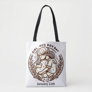 Jan 11th - Girl Hug Boy Day Tote Bag