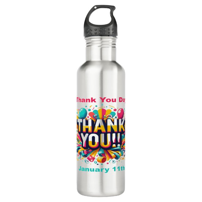 Jan 11th - Thank You Day 710 Ml Water Bottle (Front)
