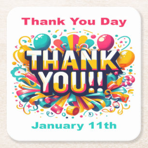 Jan 11th - Thank You Day Square Paper Coaster