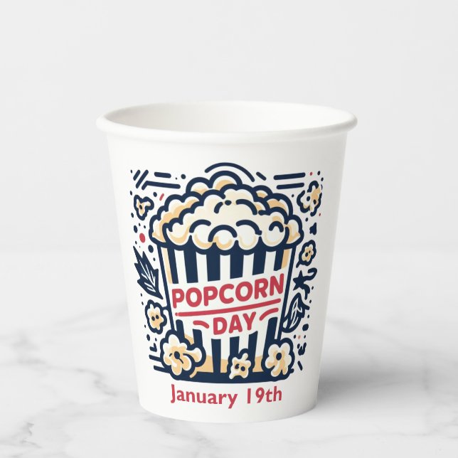 Jan 19th - Popcorn Day Paper Cups (Front)