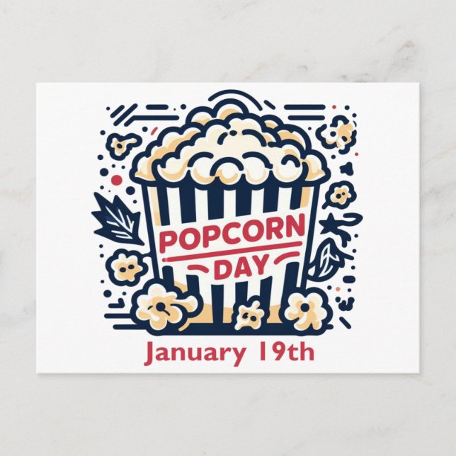 Jan 19th - Popcorn Day Postcard (Front)