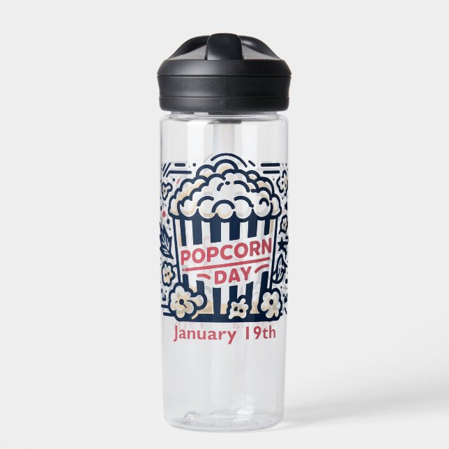 Jan 19th - Popcorn Day Water Bottle (Front)
