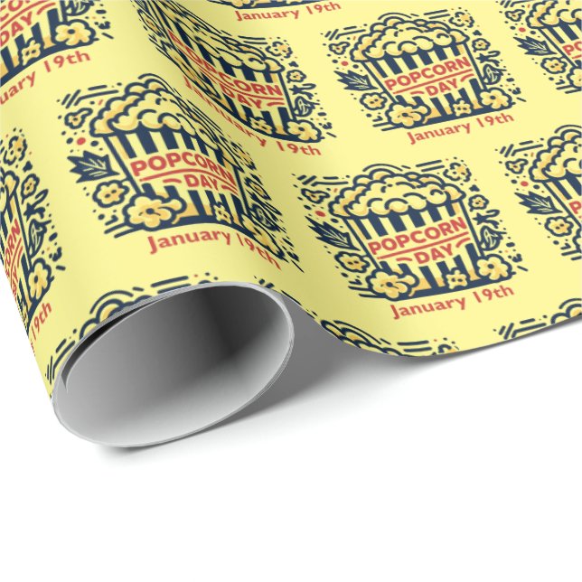Jan 19th - Popcorn Day Wrapping Paper (Roll Corner)