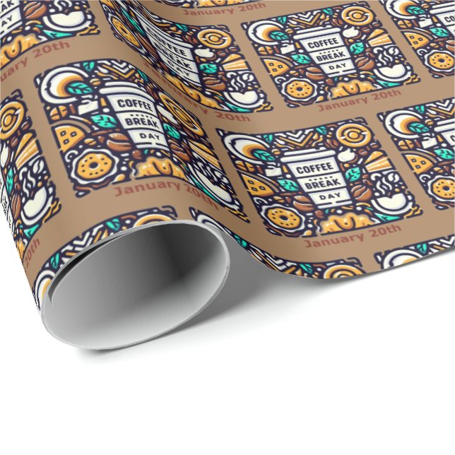 Jan 20th - Coffee Break Day Wrapping Paper (Roll Corner)