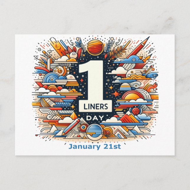 Jan 21st - One Liners Day Postcard (Front)