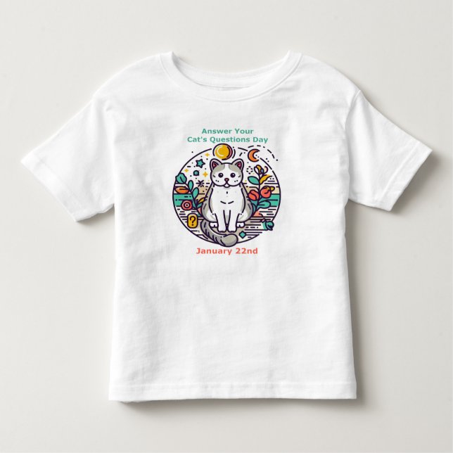 Jan 22nd - Answer Your Cat's Questions Day Toddler T-Shirt (Front)