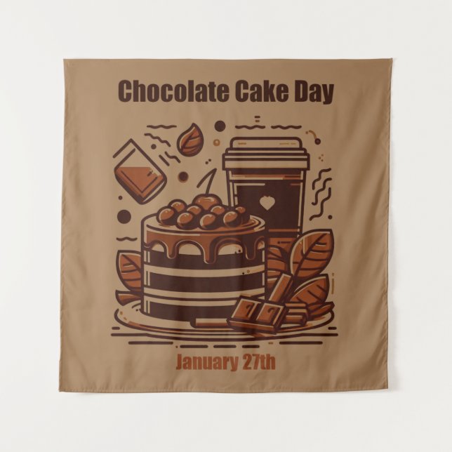 Jan 27th - Chocolate Cake Day Tapestry (Front)