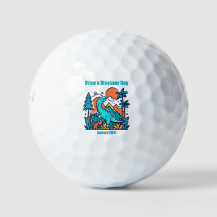 Jan 30th - Draw a Dinosaur Day Golf Balls