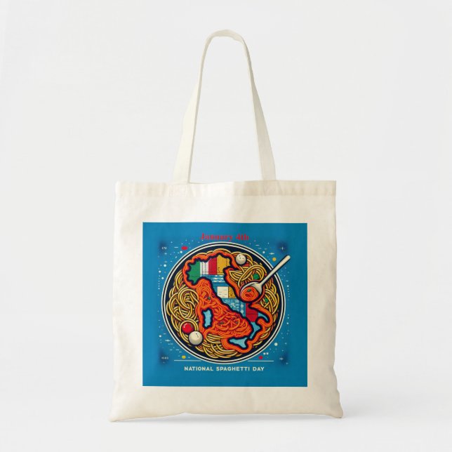 Jan 4th - National Spaghetti Day Tote Bag (Front)