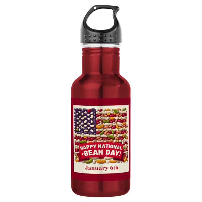 Jan 6th - National Bean Day 532 Ml Water Bottle (Front)