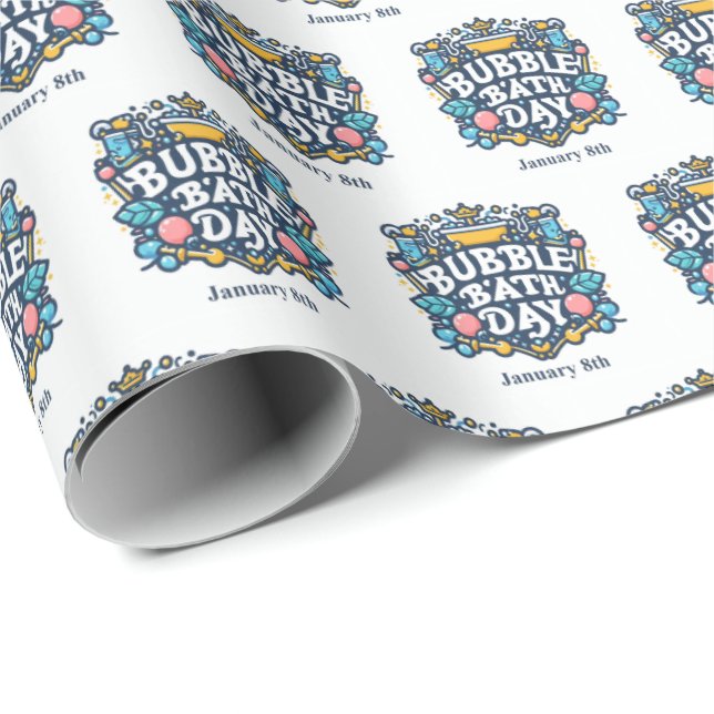 Jan 8th - Bubble Bath Day Wrapping Paper (Roll Corner)