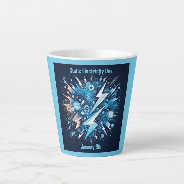Jan 9th - Static Electricity Day Latte Mug (Front)