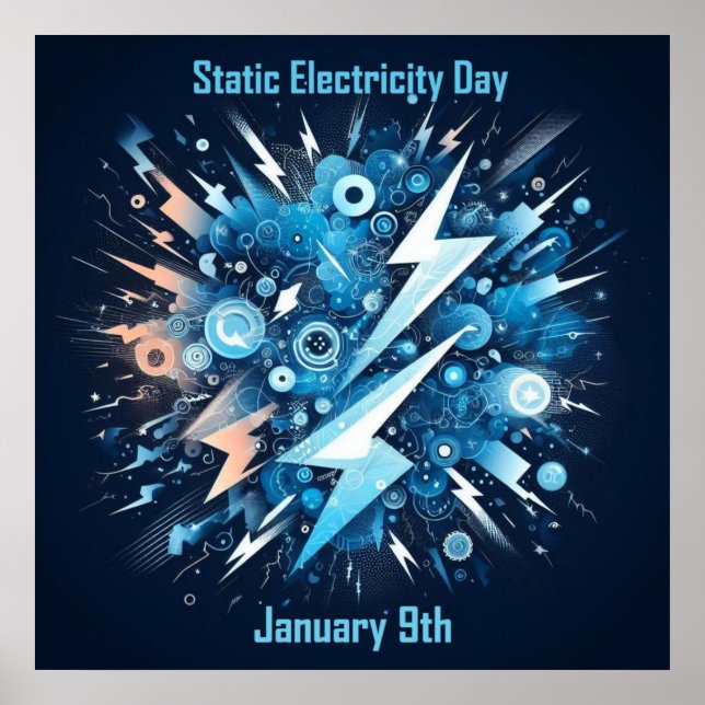 Jan 9th - Static Electricity Day Poster (Front)