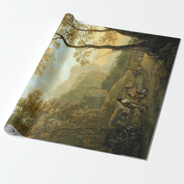Jan Both Landscape with Resting Travelers Wrapping Paper (Unrolled)