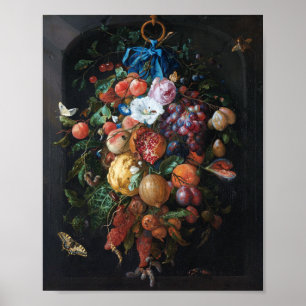 Jan Davidsz de Heem, Festoon of Fruit and Flowers Poster