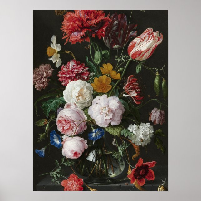 Jan Davidsz. De Heem - Still Life With Flowers Poster (Front)