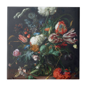 Jan Davidsz de Heem Vase of Flowers Ceramic Tile