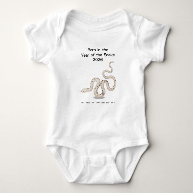 Jan-Feb 2026 Baby Born in the Year of the Snake Baby Bodysuit (Front)