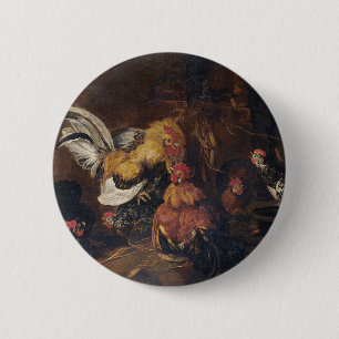 Jan Fyt Cockfight 6 Cm Round Badge