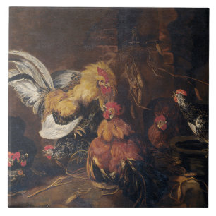 Jan Fyt Cockfight Ceramic Tile