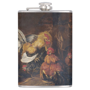 Jan Fyt Cockfight Hip Flask