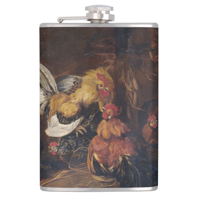 Jan Fyt  Cockfight Hip Flask (Front)