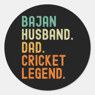 Jan Husnd Dad Cricket Legend Rdos  Classic Round Sticker