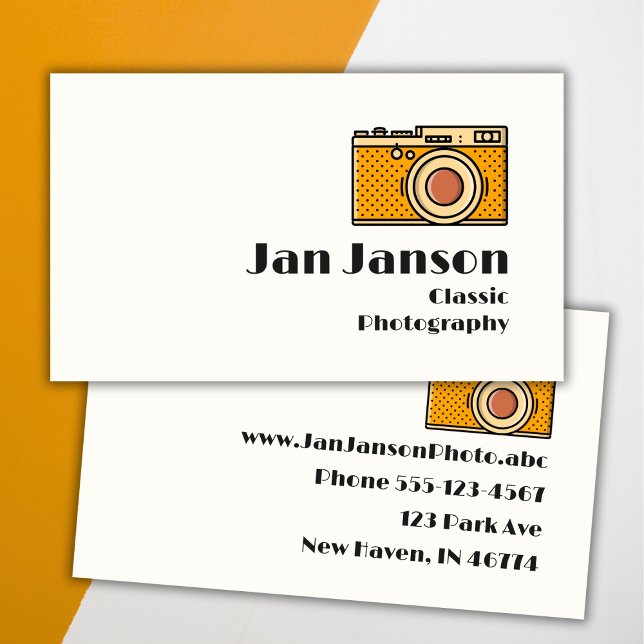 Jan Janson Classic Photography (or your details) Business Card (Creator Uploaded)