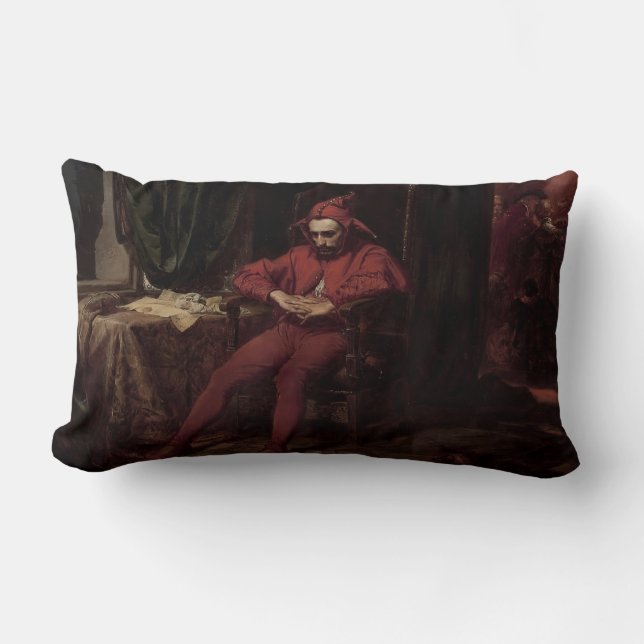 Jan Matejko - Stanczyk during a ball, Harlequin  Lumbar Cushion (Front)