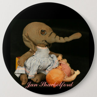 Jan Shackelford  ELEPHANT Gita 6 Cm Round Badge