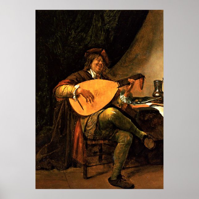 Jan Steen: Self-Portrait as a Lutenist Poster (Front)