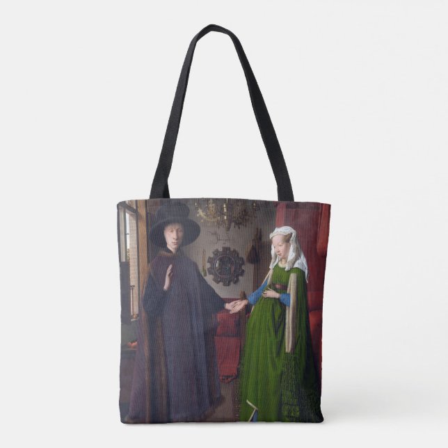 JAN VAN EYCK- Arnolfini Portrait 1434 Tote Bag (Back)