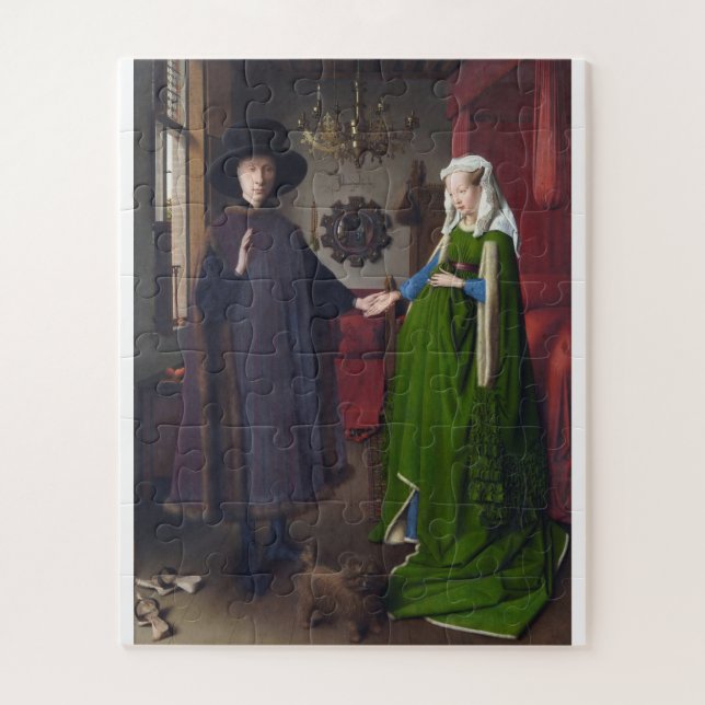 Jan Van Eyck - Giovanni Arnolfini And His Bride Jigsaw Puzzle (Vertical)