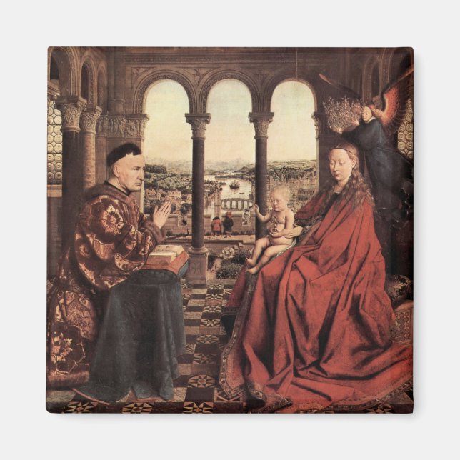 Jan Van Eyck - Madonna and Chancellor Nicholas Rol Magnet (Front)
