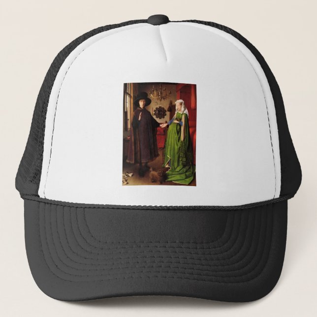 Jan Van Eyck Protrait of Giovannit Arnofini & Wife Trucker Hat (Front)