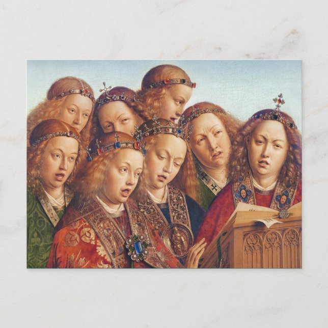 Jan van Eyck Singing angels Ghent altarpiece Postcard (Front)
