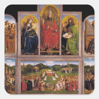 Jan van Eyck- The Ghent Altarpiece Square Sticker