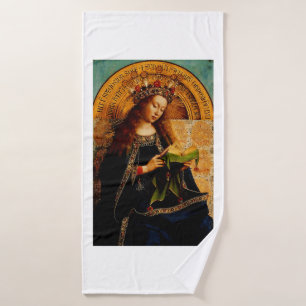 Jan van Eyck - Virgin Mary Fine Art Collection Bath Towel