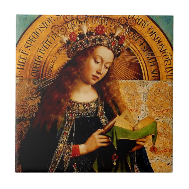 Jan van Eyck - Virgin Mary Fine Art Collection Ceramic Tile (Front)
