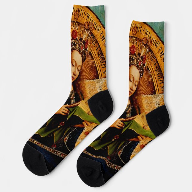 Jan van Eyck - Virgin Mary Fine Art Collection Socks (Left)