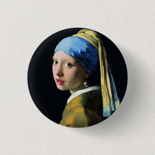 Jan Vermeer Girl With A Pearl Earring Baroque Art 3 Cm Round Badge
