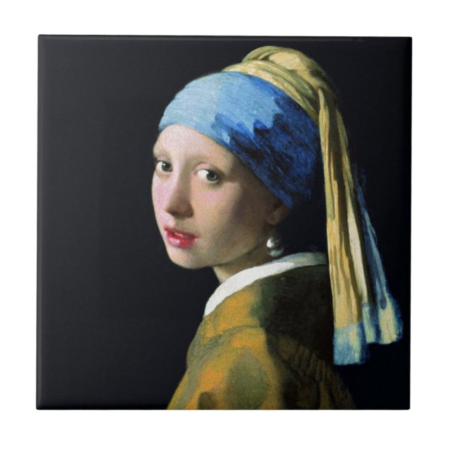 Jan Vermeer Girl With A Pearl Earring Baroque Art Ceramic Tile (Front)