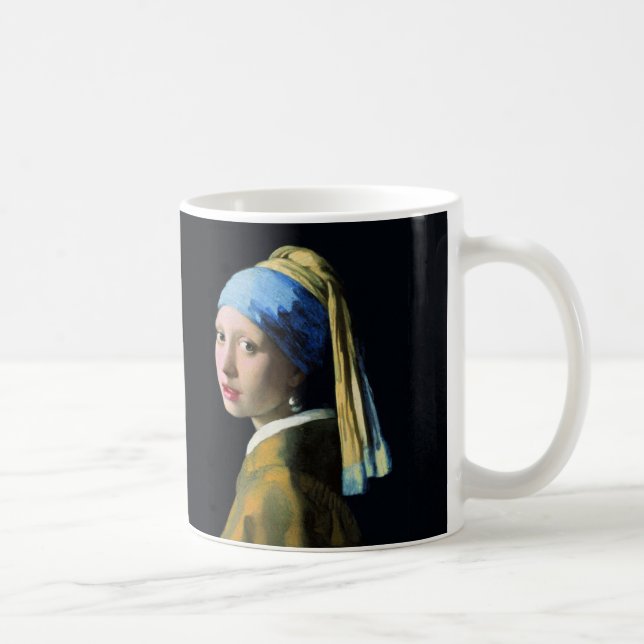 Jan Vermeer Girl With A Pearl Earring Baroque Art Coffee Mug (Right)