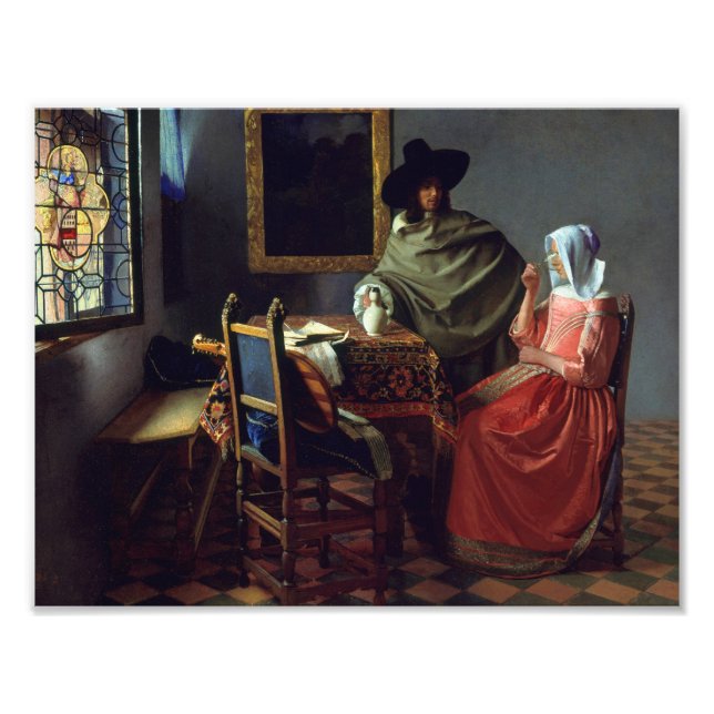 Jan Vermeer - The Glass of Wine Photo Print (Front)