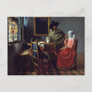 Jan Vermeer, The Wine Glass Postcard