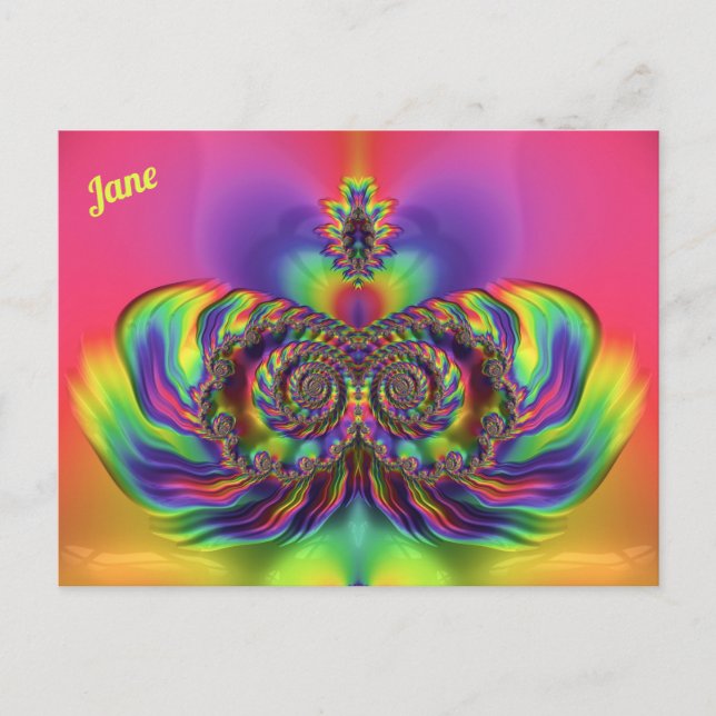 JANE ~ 3D Design Pattern ~ Multi Colours Postcard (Front)